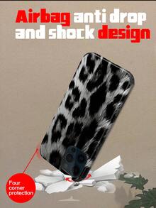 1 chiếc ốp lưng điện thoại bằng da mềm in họa tiết da báo, chống sốc, có thiết kế tăng cường âm thanh, tương thích với iPhone 17 Pro Max/16 Pro Max/16 Plus/13 Pro Max/14 Pro Max 13 14 11 12 Pro 11/15 Pro, Galaxy S24 Ultra, quà tặng lý tưởng. - Đen và trắng - Xem 10