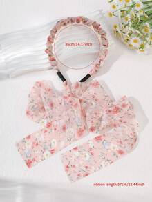 1pc INS Style Early Spring/Summer Wide-Banded Small Floral Headband, Silk Ribbon Headband, Non-Slip, Retro Pastoral Sweet Gentle Elegant Daily Wear, Minimalist Fashion Women Headpiece, Headband, Ladies Hair Accessory, Home Decor Beauty Gift - Multicolor - View 5