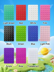 Silicone Adhesive Phone Grip, Creative Dotted Design, Strong Suction, Universal Anti-Slip Anti-Drop Phone Holder For Desk & Car - Multicolor - View 4
