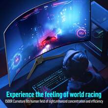 GAWFOLK 34" 4K 165Hz Curved Gaming Monitor | 1500R Immersive Screen, 1ms GTG, FreeSync Premium & HDR400 | Ultra-WQHD 3440x1440, 95% DCI-P3, 400 Cd/M², Anti-Glare | Adjustable Stand (Height/Tilt/Swivel) & VESA Compatible | Dual 2.1 + 2 DisplayPort 1.4 | Low Blue Light & Flicker-Free | Perfect For PC Gaming, Home Office & Cinematic Entertainment | Ultimate Father's Day / Graduation Gift For Gamers & Creators [Monitor, Gaming Monitor, Computer Monitor, PC Monitor, Portable Monitor, TV Alternative] - US A Type Plug(110-127V) - View 7