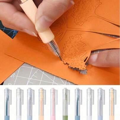 6/3/1pcs Set Morandini Color Scissors-Style Pencil Sharpener, Precision DIY Craft Knife, Suitable For Home, School, Carving, Paper, Notebook Cutting, Stainless Steel Blade, High-Quality PP Retractable (Random Color)