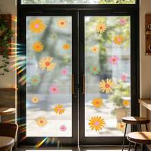 1pc Removable Static Cling Window Film With Floral Plant Pattern, Suitable For Living Room Bedroom Home Decor - Multicolor - View 7