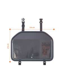 DERANFU Deeran Minimalist Black Leather Car Seat Back Storage Bag, Multi-Functional Rear Seat Organizer, Universal Fit - A - View 8