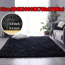 eluckya Plush And Thick Long-Pile Carpet, Super Soft And Comfortable Rug, Non-Slip Thick Pile Carpet, Suitable For Bedrooms, Living Rooms, Bathrooms, Dorm Rooms, Room Decor, Kitchen Essentials, Family Gatherings, Valentine's Day, Birthday Parties, Home Decor, Bedroom Decor. - 黑色 - 查看 14