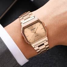 Reloj de cuarzo clásico de alta calidad para hombres Skmei 2638, con correa de acero inoxidable original y resistente al agua, diseño sencillo - Unitalla - Ver 8