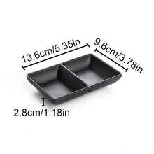 Sauce Dish Black ABS Three-Compartment Snack Plate For Home Cuisine Seasoning Plate Sushi Soy Dipping Sauce Bowl - Multicolor - View 13