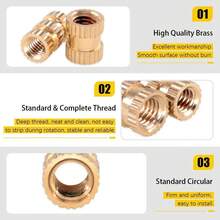 100pcs M1.4-M5 3D Printing Brass Heat-Set Knurled Threaded Insert Nuts, Embedded Parts, Heat-Staked Threaded Inserts - A - View 4