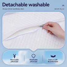 Butterfly Shape Memory Foam Cervical Pillow, Ergonomic Neck Support Pillow For Sleeping, Rebound Relaxing Neck Pillow, Washable Pillowcase, Ideal For Back & Side Sleepers - 灰色頸枕 - 查看 8