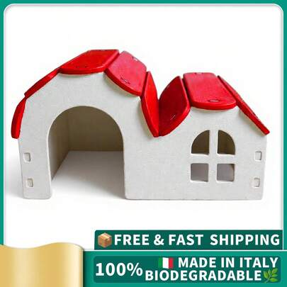 ORIZZONTE Chalet-Style Hamster House – Cozy, Colorful And Easy To Assemble, Shelter For Hamsters Or Small Animals, Cage Nest, Habitat Decoration, 14.5x9.6x8 Cm, Made In Italy, Shipping From Italy