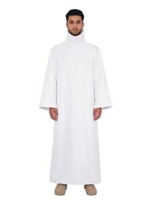 一套中东阿拉伯牧师长袍，宗教神职人员长袍角色扮演服装，白色圣袍 - 白色 - 查看 10