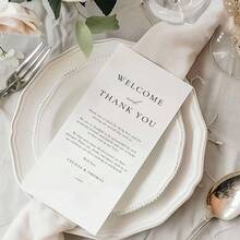 10/50pcs Personalized Minimalist Wedding Place Cards, Wedding Invitations, Welcome Menus, Thank You Cards, Table Cards, Dining Table Decor - White 2 - View 4