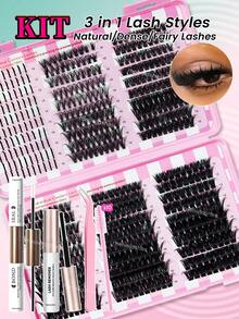 Spiky Lash Clusters D Curl 9–16mm Mixed Length, Wispy Individual Lashes For DIY Lash Extension, Natural Volume False Eyelashes - Multicolor - View 5