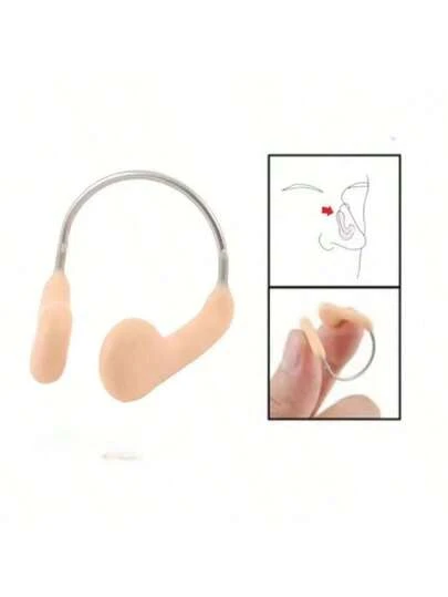 1pc Soft Silicone Swimming Nose Clip, Durable Anti-Slip, Adjustable Stainless Steel Wire, Suitable For Swimming, Diving And Other Sports Accessories