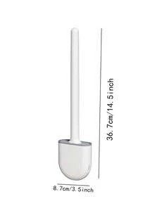 1支硅胶马桶刷，全方位清洁，家用马桶清洁工具，壁挂式软毛长柄浴室清洁刷 - 多色 - 查看 3