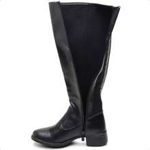 Women's Over-The-Knee Riding Boot With Tractor Sole, Black, Side Zipper, High Elastic Shaft - New Winter Collection - Elegant Women's Boots - 黑色 - 查看 8