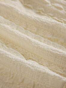 Áo bikini hai dây màu mơ, chất liệu dệt kim, viền bèo nhún, eo chun, kiểu dáng thanh lịch dành cho nữ mùa hè, đi biển, nghỉ mát, dự tiệc và mặc thường ngày. - Màu be - Xem 6