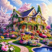 5D Diamond Painting Kit, Round Diamond Mosaic Puzzle, Full Diamond, Comes With Complete Tool Set, Landscape Theme Art Wall Decor, Suitable For Bedroom, Office, Living Room, Frameless - round diamond - View 10