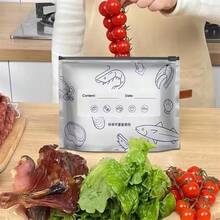 60 piezas Bolsas de almacenamiento de aluminio reutilizables perfectas para la organización de la cocina en el refrigerador o congelador, 3 tamaños con cierre hermético para conservar frescos frutas, verduras, carnes, granos, frutos secos y aperitivos. Bolsas sellantes para preservación de alimentos, accesorios de cocina. - Multicolor - Ver 6