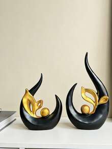 现代黑金抽象雕塑，奢华家居装饰，优雅的客厅、电视柜、书架、餐桌、书桌和玄关装饰；理想的乔迁礼物和结婚礼物；极简波西米亚装饰艺术。 - 種子 - 查看 6