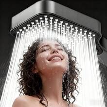 3 Gear Pressurized Shower Head With 1.5m Hose. Silicone Nozzles Anti Clog. Soft Mixed Pulse Sprays Universal Bathroom Shower Accessory. - 1 Black Showerhead+1 1.5m Water Pipe - View 6