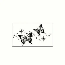 Butterfly Pattern Temporary Tattoo, Waterproof & Long-Lasting, Realistic Effect, Semi-Permanent Fake Tattoo Lasts 1-2 Weeks - Black - View 6