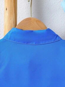 男童休闲渐变色校服运动Polo衫，儿童百搭舒适度假上衣 - 藍色 - 查看 6