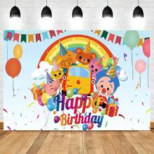 Plim Background Tapestry Children Birthday Party Photography Cartoon Photo Background Wall Rainbow Desktop Banner Decoration Baby Room - màu đen - Xem 1