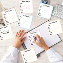 18pcs/540sheets Vital Signs Sticky Notes - Self-Adhesive Medical Record Stickers, Containing Heart Rate, Blood Pressure, Blood Oxygen Saturation, Temperature, Height And Weight Information - Vital Signs - View 5