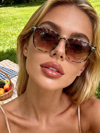 1 Pair Unisex Square Leopard Print Sunglasses, Suitable For Outdoor Activities, Travel, Summer Accessories, Sports Style, Driving, Festival Outfits, Beach, Electronic Music Festivals, Outings, Vacations, Family Trips