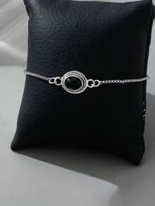 1 件复古西部几何绿松石镶嵌手链，波西米亚时尚珠宝礼品 - 圓形 - 查看 4