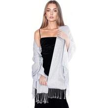 Women's Pashmina Shawls Wraps Scarf For Evening Dresses Bridal Bridesmaid Wedding Winter Large Warm Soft Silky Scarves - 銀色 - 查看 5