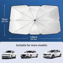 Car Windshield Sunshade, Foldable Windshield Sun Umbrella, Windshield Cooling Umbrella For Daily, Sun Visor, Sunshade Cover, Durable Sun Shade, Sunshade For Car Outside, UV Protective Sunshade - A - Xem 2
