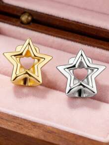 1 chiếc răng giả mạ vàng hình ngôi sao năm cánh rỗng, phong cách hip hop rap tối giản, phù hợp cho cả nam và nữ sử dụng hàng ngày. - Nhiều màu - Xem 1