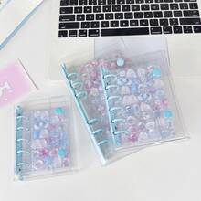 1本A8/A7/A6透明叶片笔记本，贴纸叶片笔记本，贴纸簿，照片卡夹，双扣软皮透明叶片笔记本，适用于手工DIY日记本、相册、贴纸簿、笔记本、计划本、学生学习用品和办公用品 - 1 Set - 查看 7