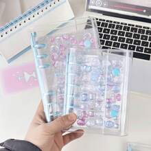 1本A8/A7/A6透明叶片笔记本，贴纸叶片笔记本，贴纸簿，照片卡夹，双扣软皮透明叶片笔记本，适用于手工DIY日记本、相册、贴纸簿、笔记本、计划本、学生学习用品和办公用品 - 1 Set - 查看 8