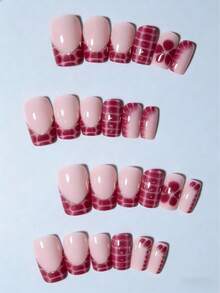 24pcs Oval Flower Sequin Nail Stickers, Acrylic Material, Perfect Fit, Set Includes: 1pc Jelly Gel And 1pc Nail File, Easy To Wear, Suitable For Summer Nails And French Manicure, Suitable For Women And Girls For Daily, Party And Other Occasions - Multicolor - View 4