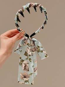 1pc INS Style Early Spring/Summer Wide-Banded Small Floral Headband, Silk Ribbon Headband, Non-Slip, Retro Pastoral Sweet Gentle Elegant Daily Wear, Minimalist Fashion Women Headpiece, Headband, Ladies Hair Accessory, Home Decor Beauty Gift - Multicolor - View 7