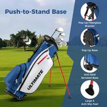 Men's Left-Handed Complete Golf Clubs & Bag Set W/460CC #1 Driver #3 Fairway - Blue - View 7