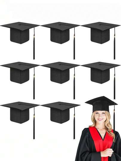 1/3 st justerbar examenmössa med tofs för vuxna, examensfestkostymtillbehör, fotorekvisita