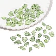 1.05盎司（30克）2.1盎司（60克）3.53盎司（100克）混合亚克力迷你小树叶手工串珠DIY手工项链耳环散珠首饰配件材料 - 彩色 - 查看 3