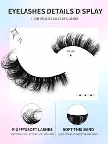 GROINNEYA 7 Pairs 3D Faux Mink Lashes Delicate Natural Eye Elongated Cat Eye Makeup Effect False Eyelashes Natural Look Volume False Lashes Wispy Spiky Fake Lashes Dramatic Full Strip Lashes,Travel Essentials Makeup Tools Reusable Most Eye Shapes(Z-A5) - Black - View 4