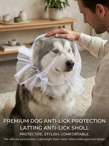 Breathable Cat/Dog Muzzle, Anti-Bite Anti-Lick Mesh Face Cover, Headgear For Cat Grooming, Pet Accessories - Multicolor - View 3
