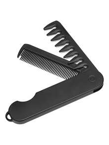 Multi-Functional Men's Folding Comb, Oil Hair Comb, Pompadour Comb, Wide-Tooth Textured Styling Comb, Portable Travel Folding Comb - Black - View 10