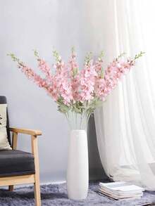 1 Stück künstliche Rittersporn, 85,5 cm große Simulation Blumen Hyazinthe in hellem Rosa, geeignet für Hochzeitsdekoration, Festdekoration, Heimdekoration, Außengartendekoration, Blumenarrangements, Vasenarrangements, ganzjährig - Pink - Übersicht 7