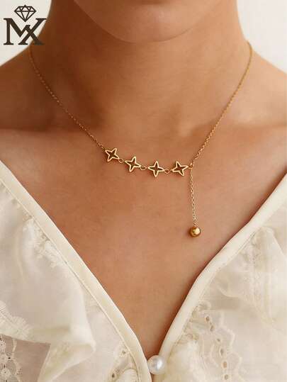 SYMFNY 1件优雅925纯银Y形长项链，时尚日常佩戴及约会装扮配饰，浪漫生日、周年纪念日、情人节礼物，送给女友、闺蜜