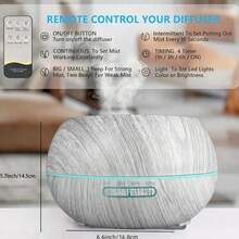 Large Room Essential Oil Diffuser, 10 Large Essential Oil Gift Set, 550ml Soundwave Technology Aromatherapy Diffuser With Remote Control, Timer, 7 Colours Lighted Humidifier, Bedroom Home Office Hotel Use - Mist - View 5