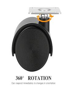 4pcs 1.5 Inch PP Flat Plate Casters With Brake, Swivel Wheels For Coffee Table, Computer Desk - 4 - View 7