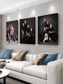 3pcs Customized Canvas Printed Frameless Wall Poster, Comfortable Framed Canvas Art, Suitable For Easter, Wedding, Mother's Day, Father's Day, Valentine's Day Bedroom Decor, Personalized Gift, Photo Wall Art, Best Friend Gift, Family Gift, Birthday Gift, Gift For Boyfriend, Girlfriend, Family, Lover, Friend - 彩色 - 查看 1
