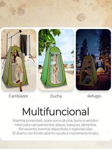 ONEEKA Nueva tienda de campaña portátil para playa, sencilla y ligera. Sus amplias ventanas de malla permiten la ventilación y la transpirabilidad, manteniéndote fresco durante tus actividades al aire libre. Apta para ducharse, usar como baño portátil y vestuario, ideal para parques, playas, eventos deportivos y otros lugares, además de ofrecer protección solar durante todo el día. - A - Ver 7
