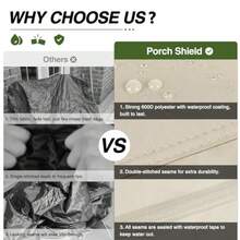 Porch Shield - Funda impermeable para sofá de asiento profundo para exteriores funda de sofá para muebles de patio 79 pulgadas de ancho x 40 de profundidad x 35 de alto color beige - Beis - Ver 3